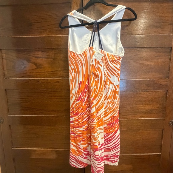 Title Nine XL Swirl print Dress Orange Pink stretch active strappy athletic bra - Picture 6 of 11